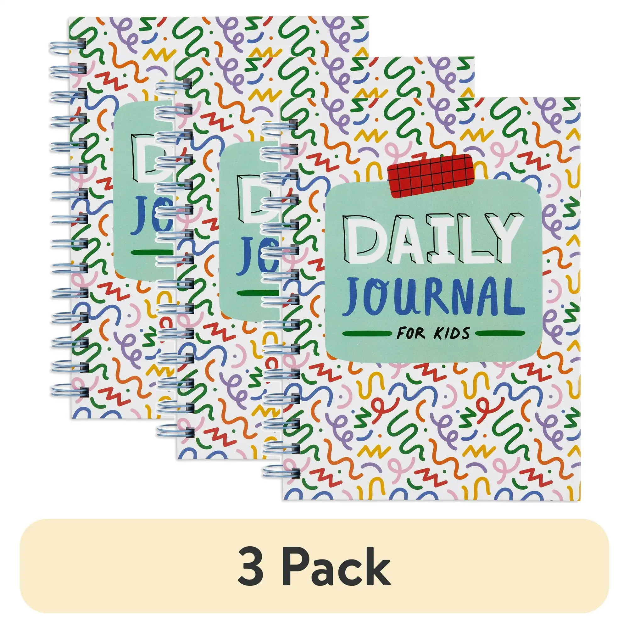 

(3 pack) Pen+Gear Hardcover Spiral Daily Journal for Kids, 204 Pages, 6.42" x 8", Uncoated Paper