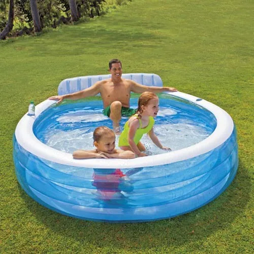 Original INTEX Backrest Family Paddling Pool Inflatable Baby Swimming Pool Children's Ocean Ball Pool 57190