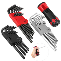 36 PCS Allen Wrench Set Long Arm Ball End Hex Key Socket Screw Wrench Multi-size Internal Hexagonal Spanner Inch/ Metric/ Star