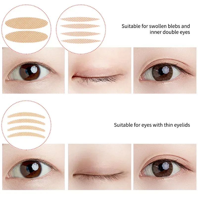 Lace Mesh Eyelid Stickers Breathable Natural Double Eyelid Tape Big Eyes Lift Beige Strips Non-marking Self-adhesive Eyes Tools