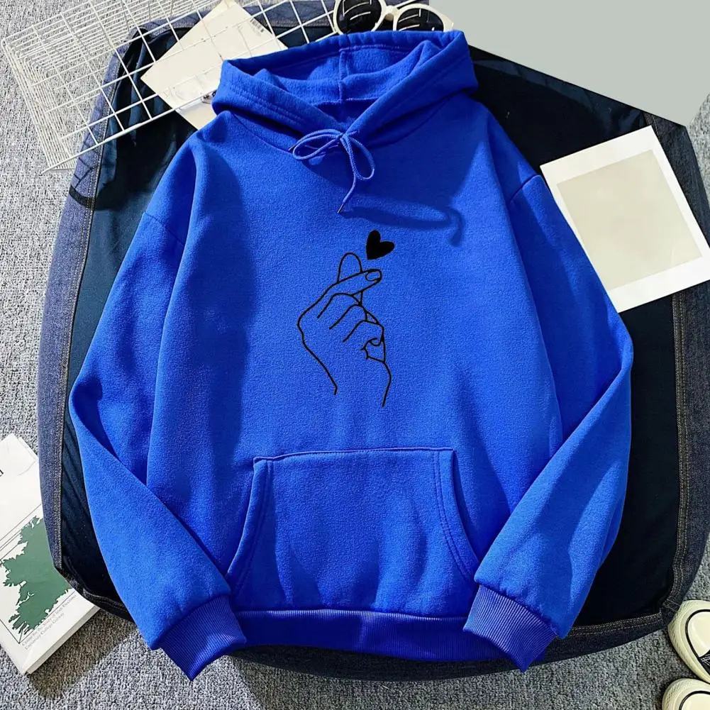 

Unisex Hoodie Cozy Plush Hoodie for Couples Unisex Fall Winter Drawstring Hooded Top with Patch Pocket Elastic Cuff Hem