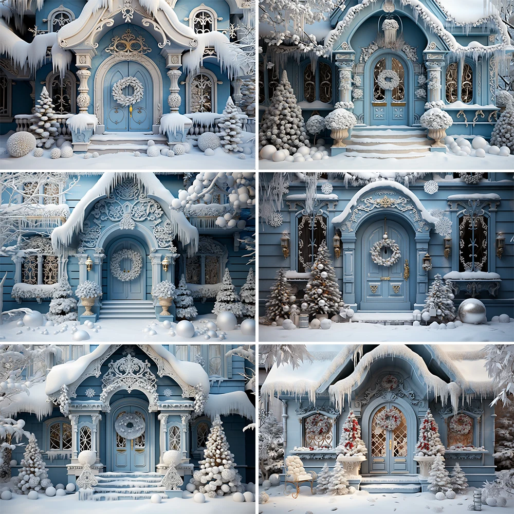 

Mocsicka Photography Background Winter Christmas Gingerbread House Snow Kids Family Party Portrait Decor Backdrop Photo Studio