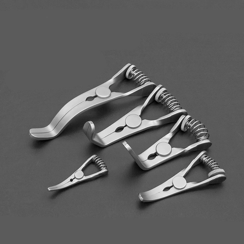 Non-Damaging Hemostatic Clip Pug Tweezers Spring Adjustable Microscopic Hemostatic Clip Arteriovenous Clamp