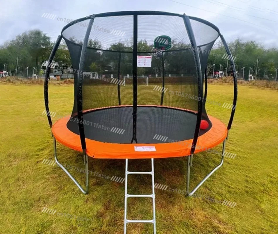 Kids Adult Trampoline with Enclosure Net Large Jumping Mat Indoor Outdoor Playground Home Commercial Slide