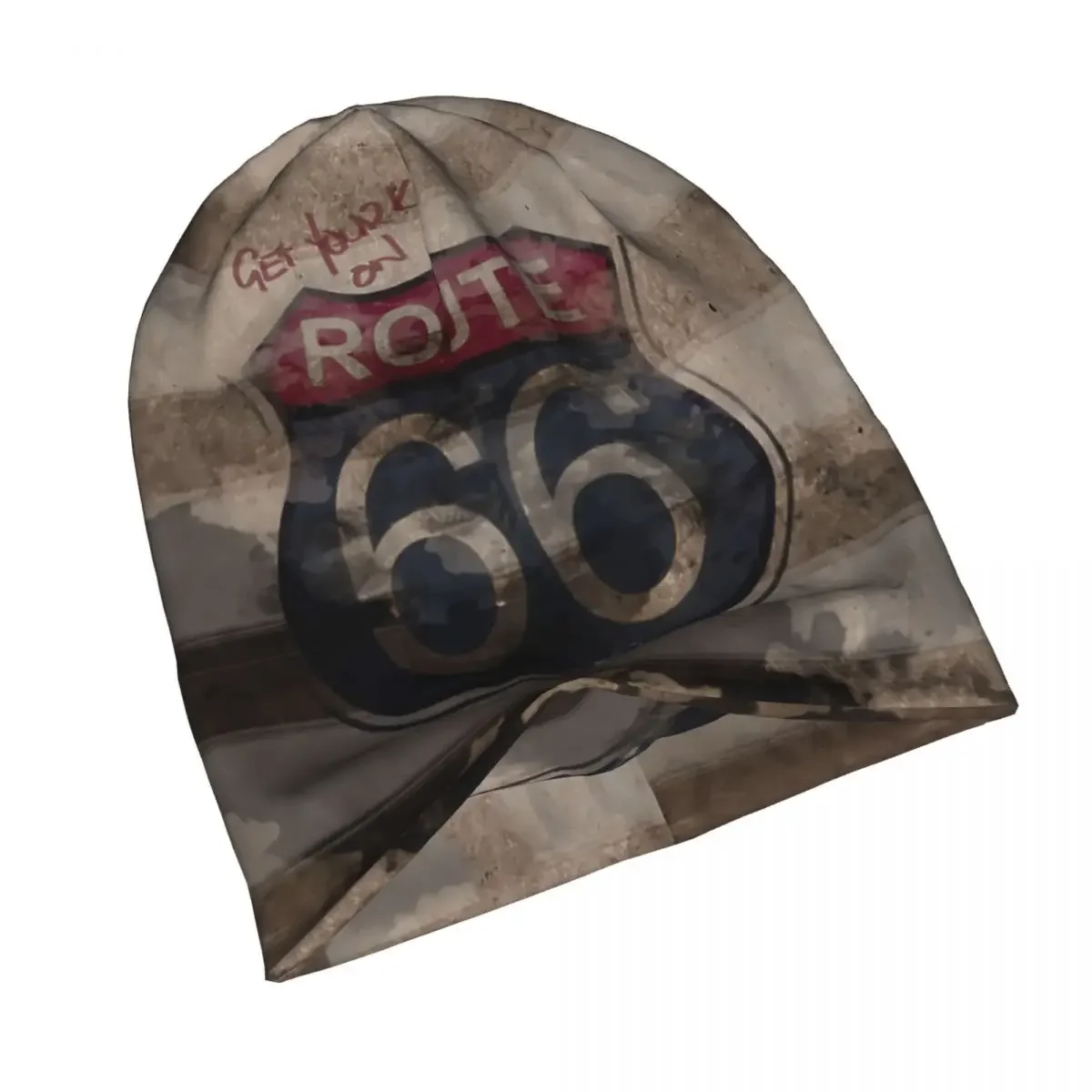 U S Route 66 Skullies Beanies Fashion Hats Get The Road Thin Bonnet Hipster Caps Men Women's Earmuffs