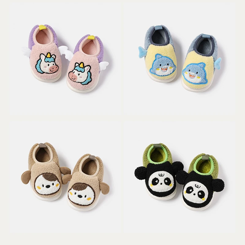 Vrolijke Mario Winter Katoenen kinderpantoffels Binnen en buiten Leuke cartoon katoenen schoenen