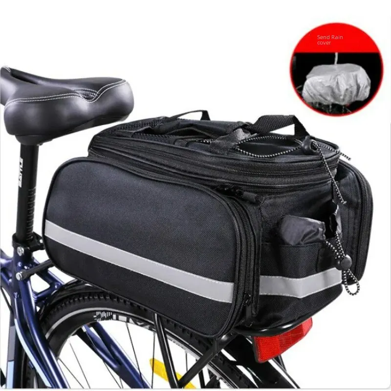 Large Capacity Waterproof Mountain Bike Rear Rack Bag Long Distance Traveling Bicycle Equipment Rear Seat Bag