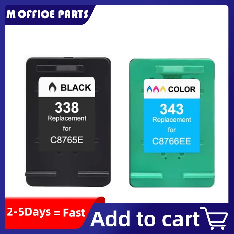 338XL343XL Ink Cartridge Replacement For HP 338 343 For HP338 343 For HP PSC 1507 1510 1600 1610 1610v 1610xi 2350 2355 Printer