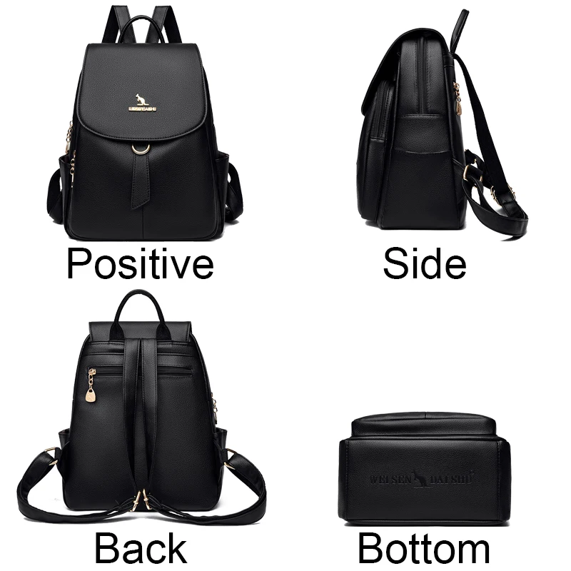 Luxury Soft Leather Female Backpacks Purses Women\'s 2024 Bagpack Rucksack High Quality Ladies Mochilas Large Capacity Sac A Dos