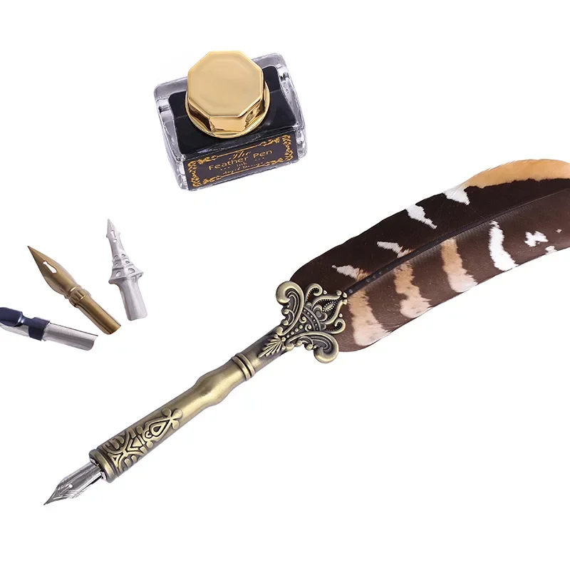 

1 комплект, Лидер продаж, европейский винтажный набор перьевых ручек, бизнес-подарок, чернильная ручка, канцелярские принадлежности, перьевая ручка, перьевые ручки