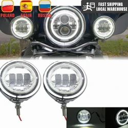 Motorcycle 2pcs 4.5 inch Led Fog Light DRL Led Fog Halo Ring 30W Round Waterproof 4 1/2 Auxiliary Passing Lamp