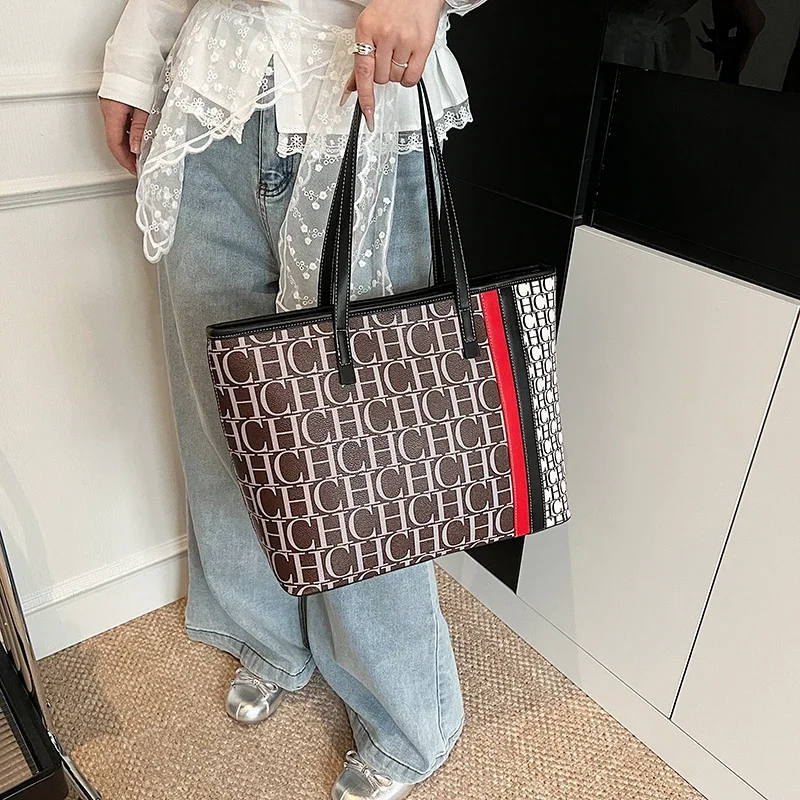 

Элегантная женская кожаная сумка-тоут Классическая дизайнерская роскошная сумка через плечо для стильных повседневных нарядов