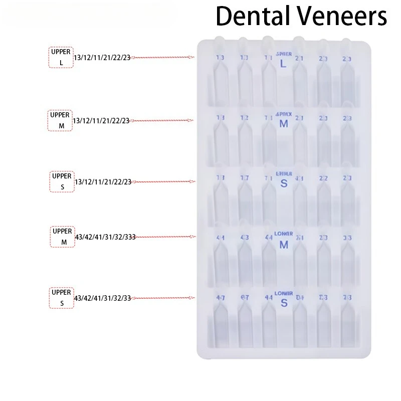 Dental Mould for Composite Resin Veneers Light Cure Filling Anterior Fast Quick Filling for Anterior Front Teeth Teeth Whitening