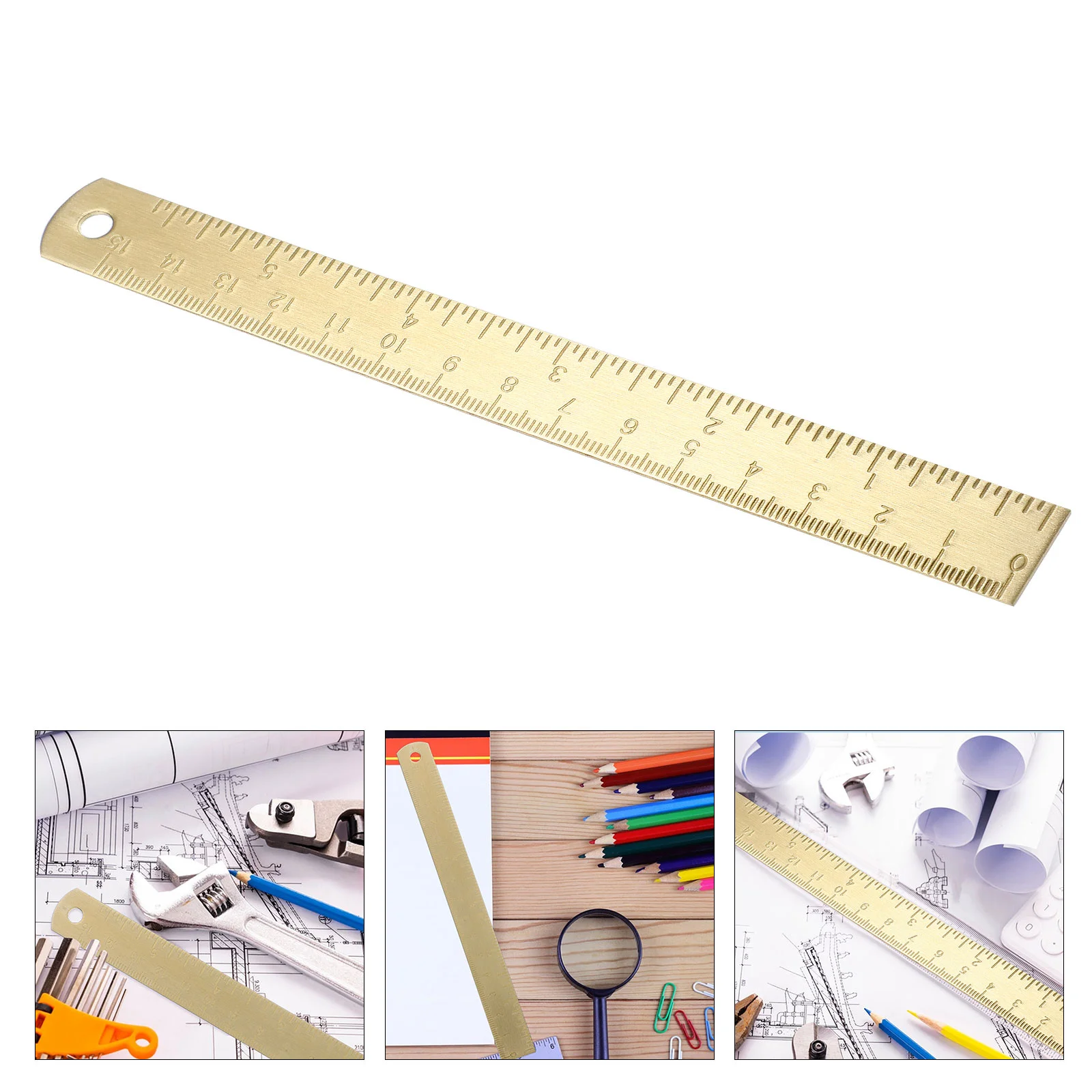 Regla Escala de latón Geometría profesional Matemáticas geométricas Herramienta de medición Dibujo Estudiante