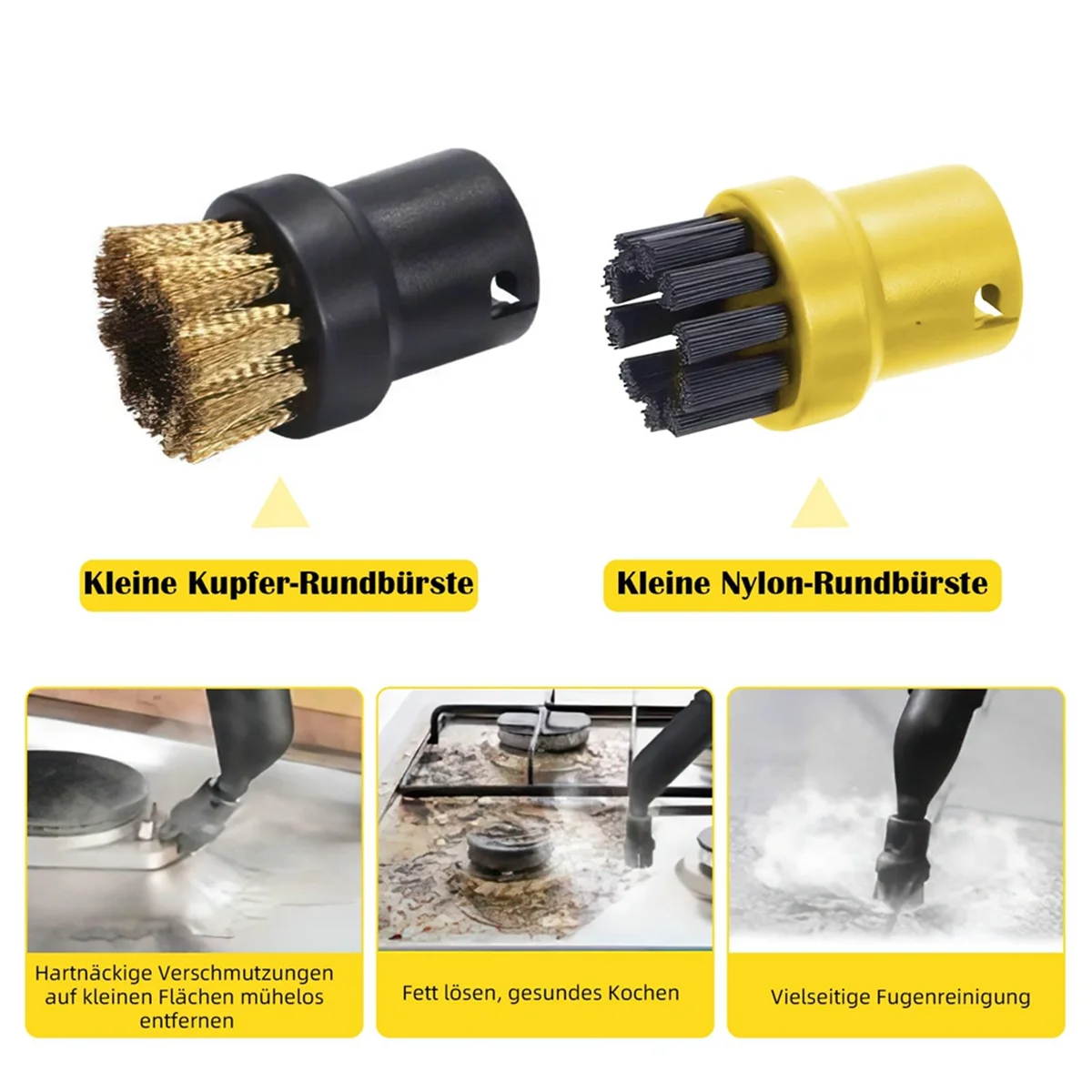 A66T 10-Piece Accessory Set for Karcher Steam Cleaners SC1, SC2, SC3, SC4, SC5 - Includes Nozzles, Brushes, and Cloths