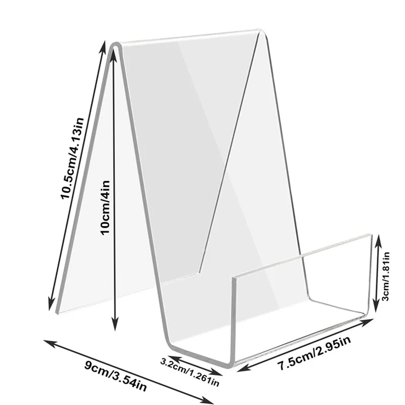 ชุดขาตั้งหนังสืออะคริลิค LICE-24 ชิ้น, ที่วางหนังสือแบบใส, ขาตั้งโชว์อะคริลิคขนาดเล็กสำหรับหนังสือ, รูปภาพ, โบรชัวร์, แท็บเล็ต