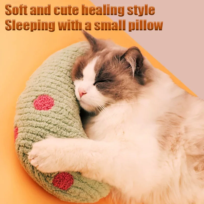 

1PC Little Pillow for Cats, Ultra Soft Fluffy Pet Calming Toy Half Donut Cuddler for Joint Relief Sleeping Improve