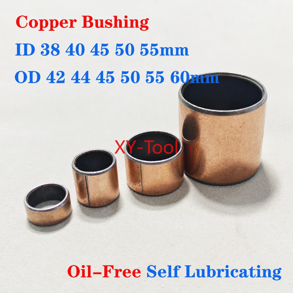 

1 шт., безмасляная самосмазывающаяся композитная втулка подшипника, медная втулка вала, ID 38 40, 45, 50 55 мм, наружный диаметр 42 44 45 50 55 60 мм