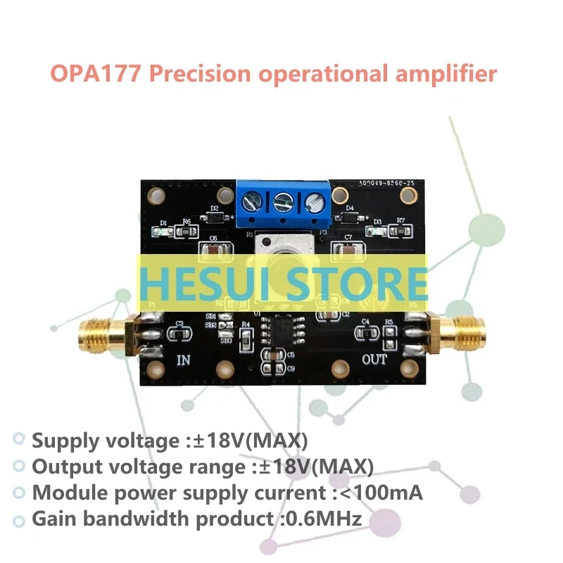 The OPA177 module precision voltage operational amplifier signal processing is forward amplification and reverse amplification