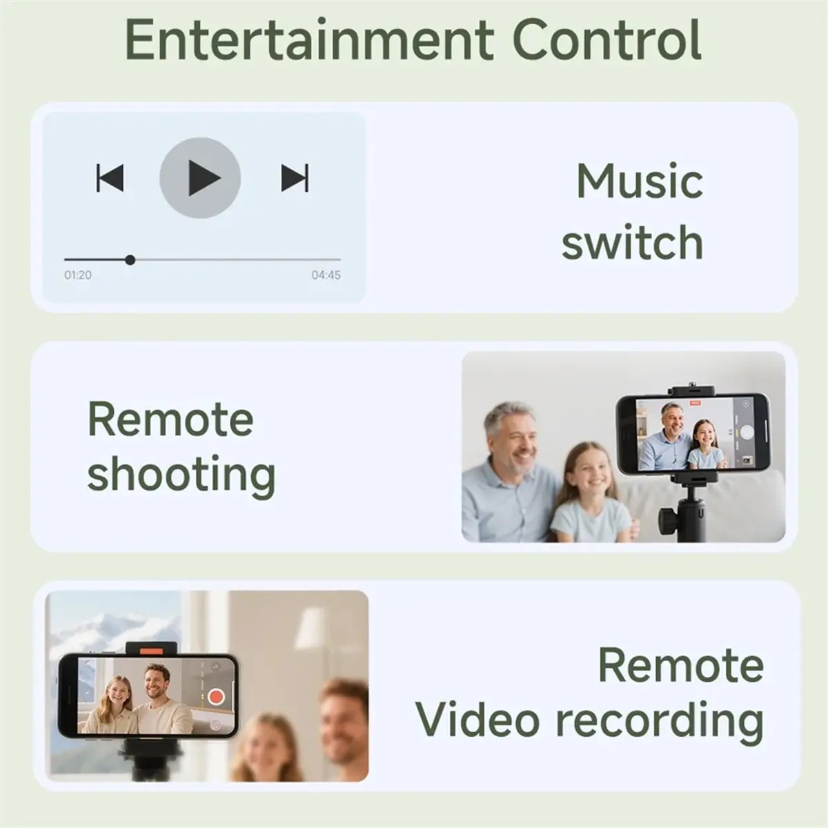 High-Profile Bluetooth Page Turner Mini Bluetooth Remote Control Keypad Dual Button Page Turner for Phone Tablet White