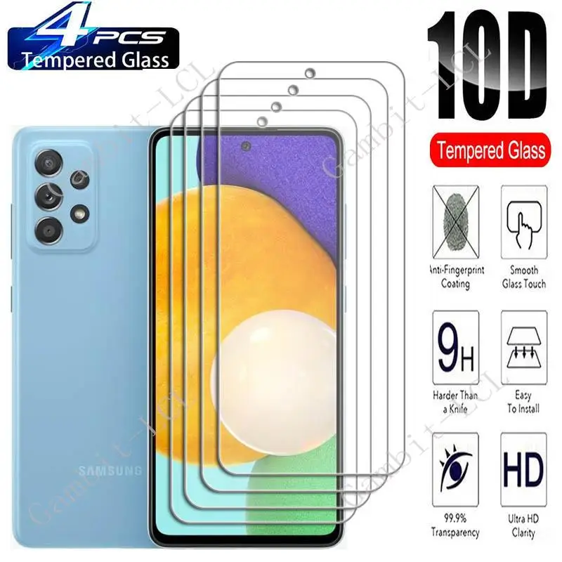 

4PCS For Samsung Galaxy A72 4G Screen Protective Tempered Glass On GalaxyA72 A 72 SM-A725M A725 A725F Protection Cover Film