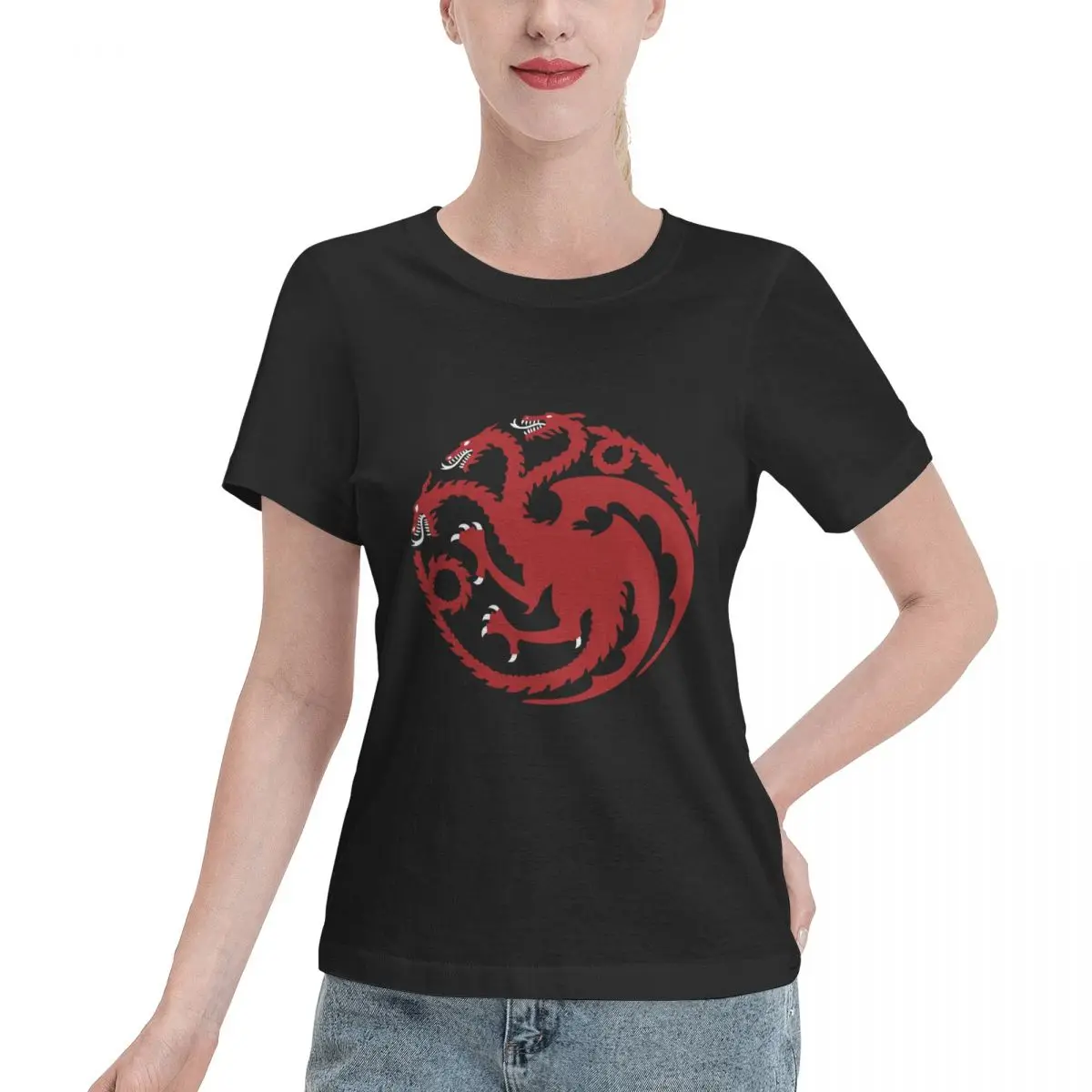 New Style House Targaryeni T-shirt Female Women Girl Cotton Short Sleeve O-Neck Tee-Shirts Tops