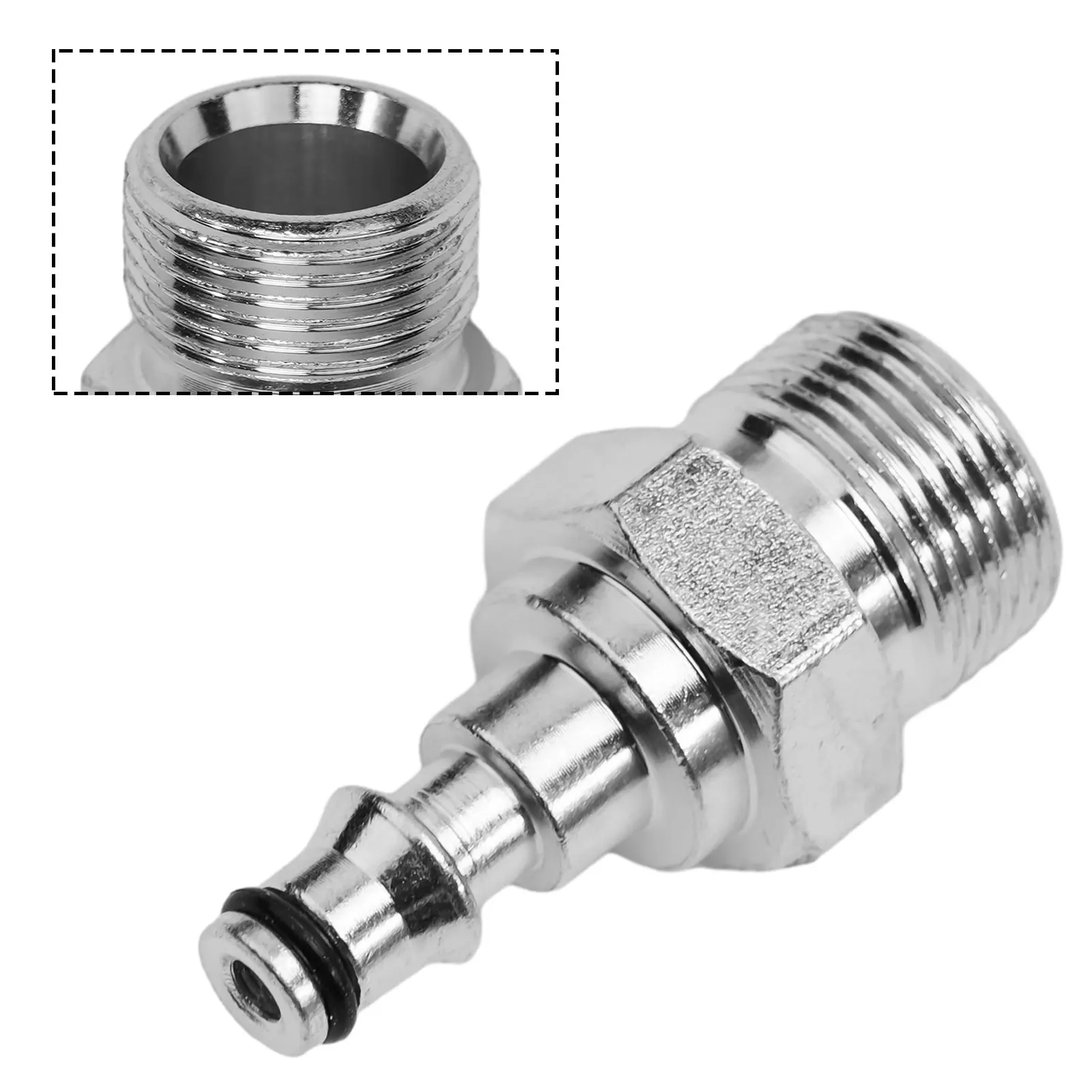 Hose Adapter Hose Fitting Adapter 14*12*9mm For Lavor Quick Release Silver Color To M14/M22 Pressure Washer Parts
