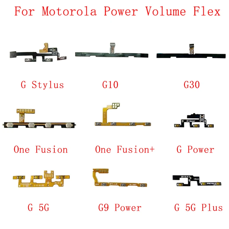 Power Volume Flex Cable For Motorola Moto G Stylus G10 G30 One Fusion G Power G9 Power G 5G Side Button Flex Cable Repair Parts