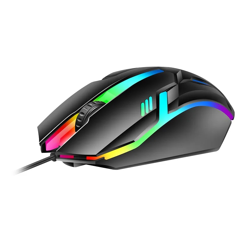 High-performance USB Wired Gaming Mouse, Luminoso Óptico, Retroiluminado, LED, 1600DPI, Esports Machinery, Microsoft Laptop