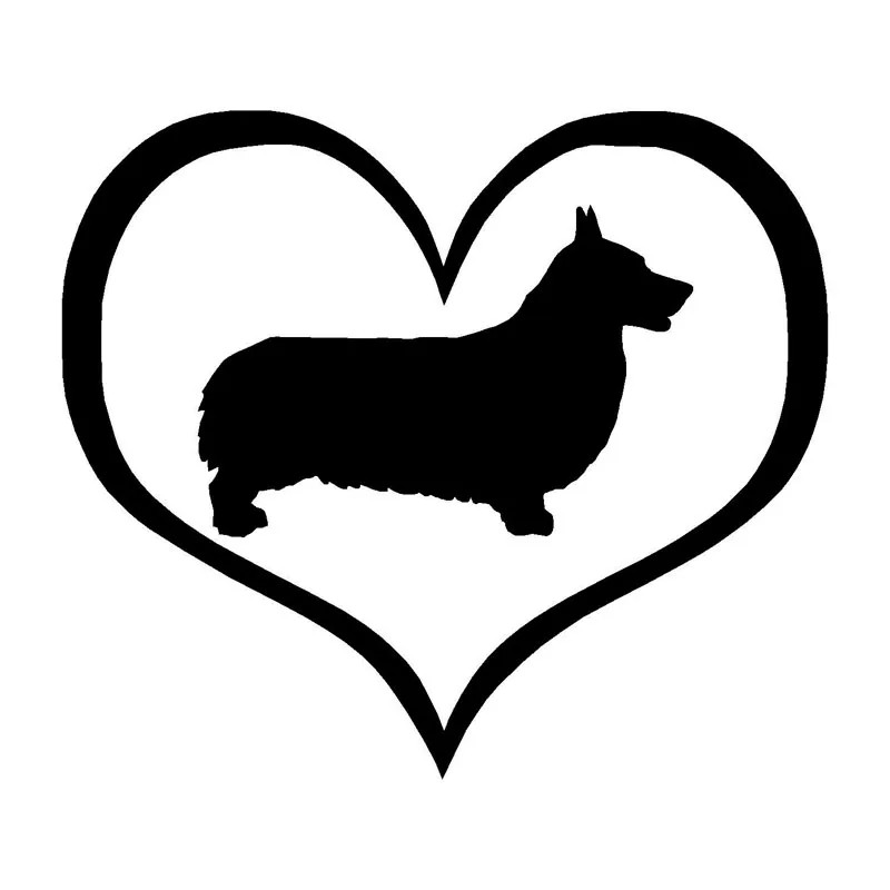 

Black/Silver Pembroke Welsh Corgi Dog Vinyl Decal Car Tail Stickers Car Styling Decoration 10.9*9.5CM