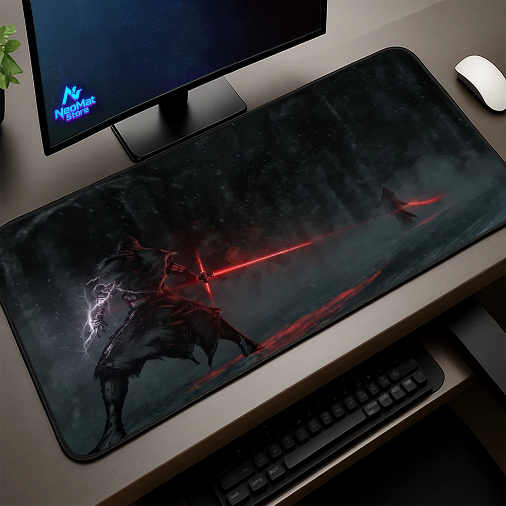

Samurai Mouse Pad Japan Slipmat Pc Decoration Desk Mat 5mm Extra Large Mousepad Black Table Mats Keyboard Accessory Gamer 45x40