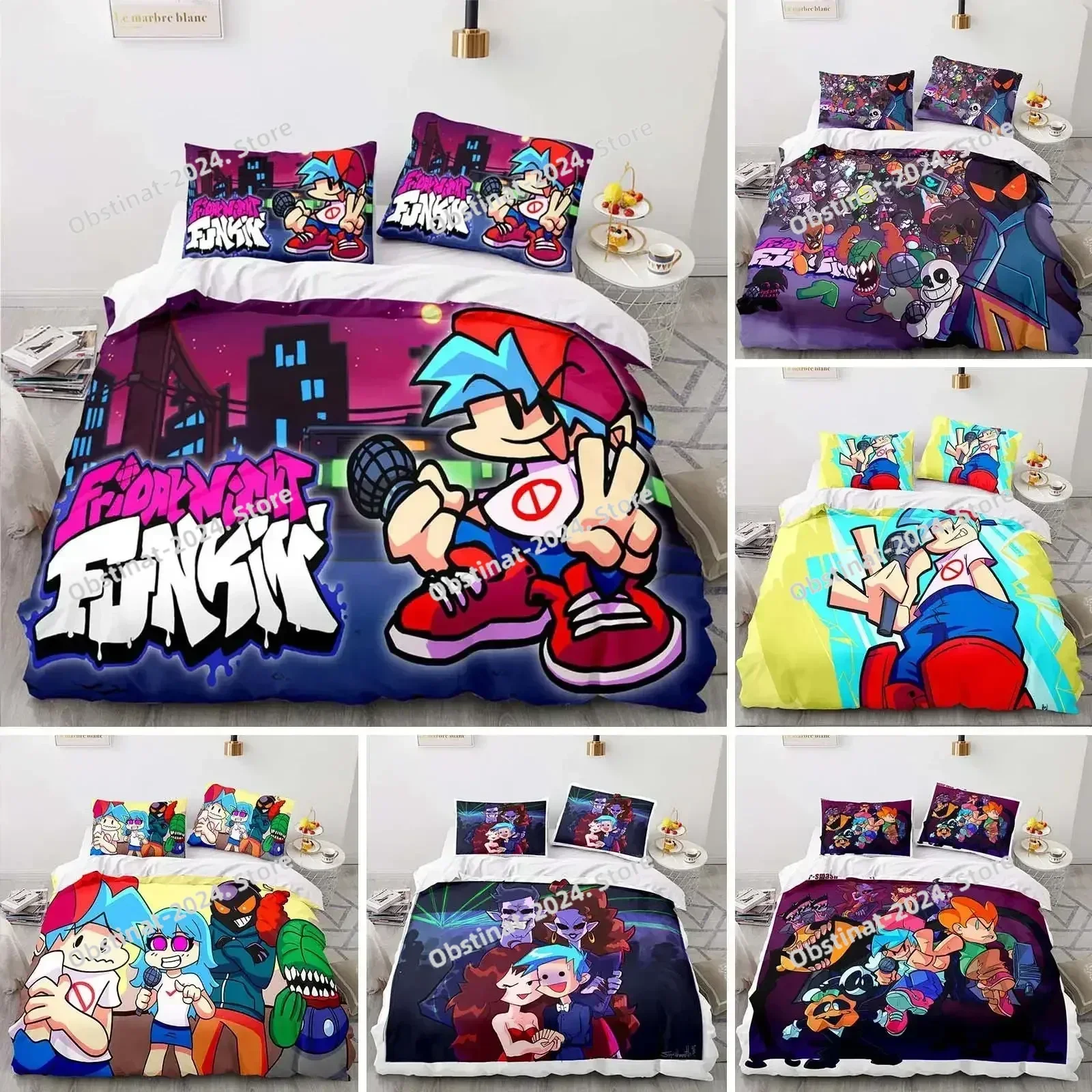 2025 3D Print Friday Night Funkin Bedding Set Single Twin Full Queen King Size Kawaii Bed Set Aldult Kid Bedroom Duvetcover Sets