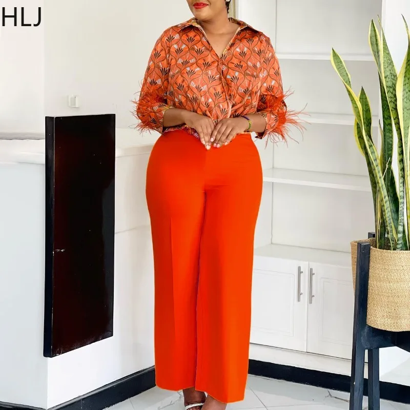 

HLJ модный комплект из 2 предметов с узором для женщин, меховая лоскутная футболка с длинными рукавами и брюки, женская уличная одежда, новинка