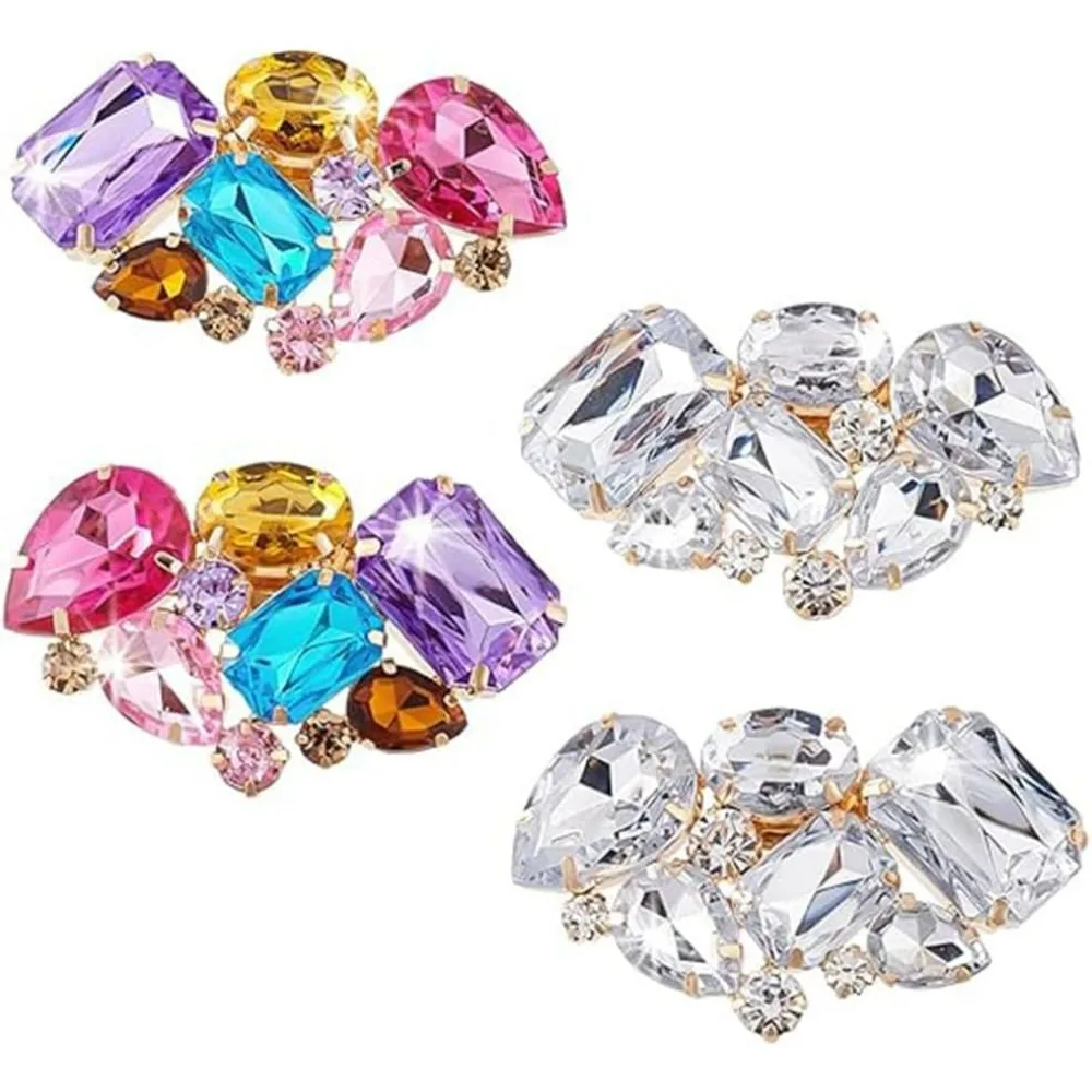 

4pcs Sparkling Shoe Clips 2 Colors Wedding Shoe Clips Charm Shoe Clips Butterfly Removable Shoe Buckles Elegant