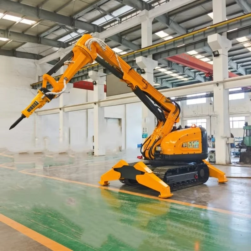 Small Crawler Concrete Breaker Robot Remote Controlled Machine for Indoor Renovation and Structural Demolition