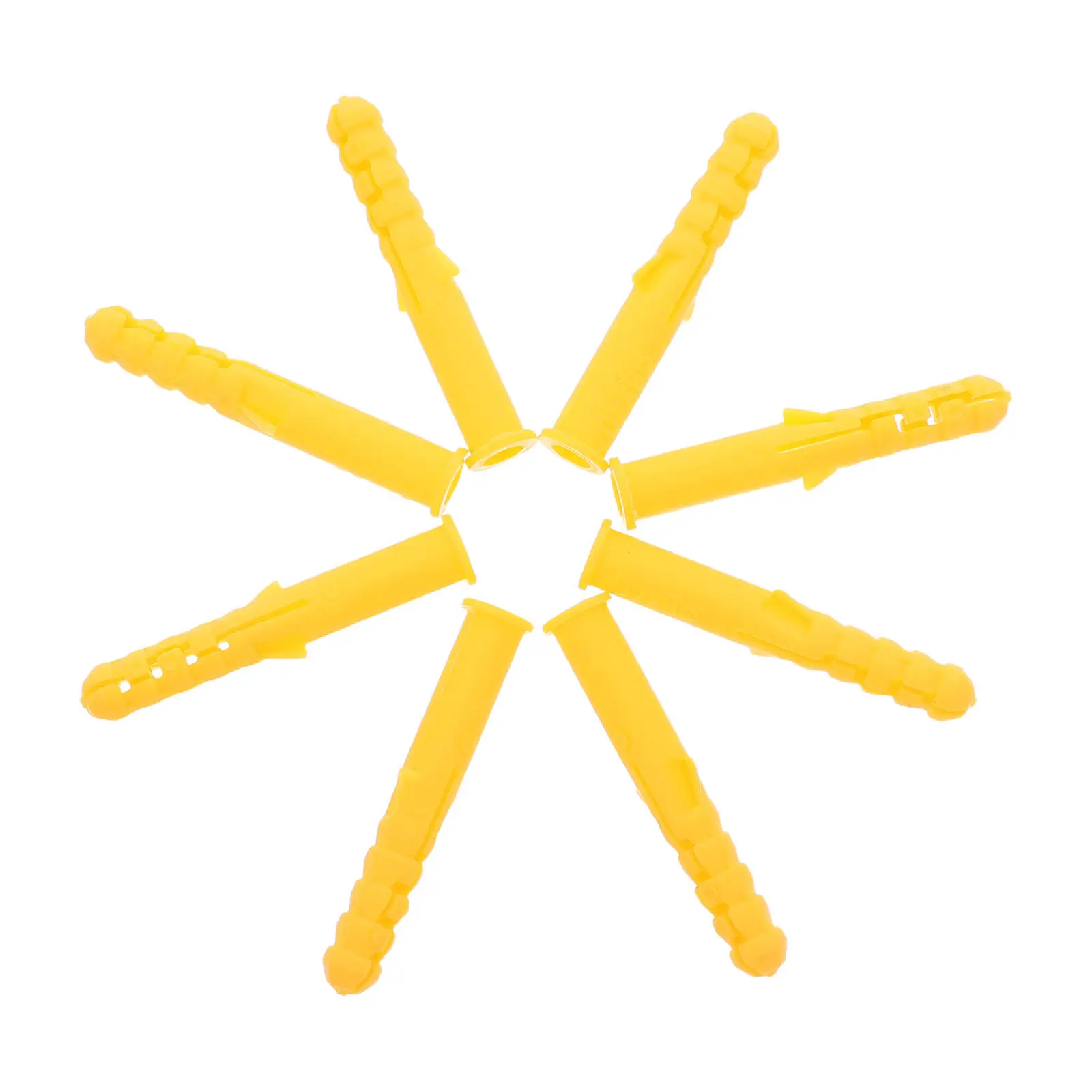 200Pcs Ribbed Plastic Wall Expansion Tubes Yellow Wall Anchors Drywall Fixing Long Life Self Drilling Anchor Drywall Anchors