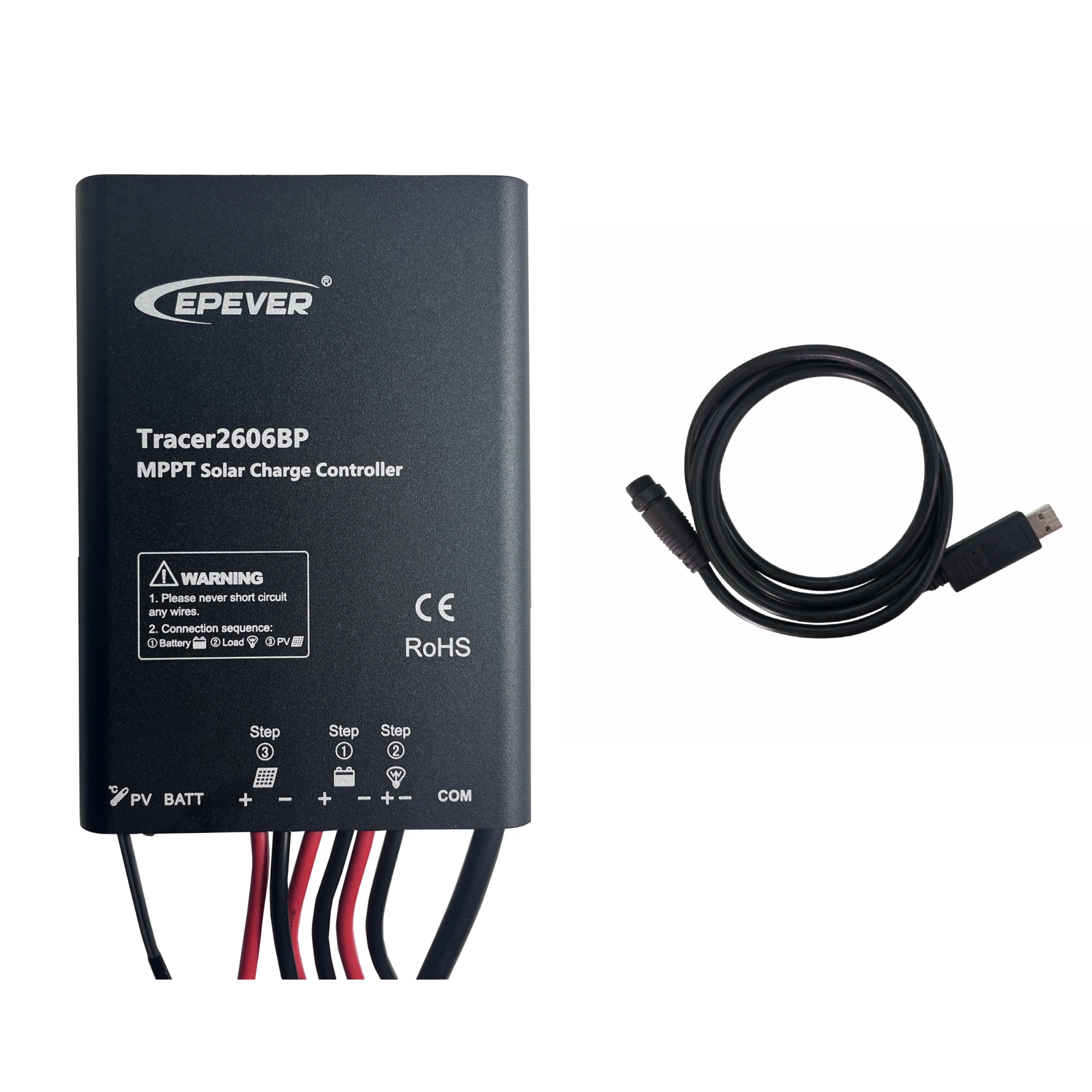 

Tracer2606BP Waterproof IP68 Outdoor Use Aluminum Case MPPT Solar Charge Controller 10A With USB Cable