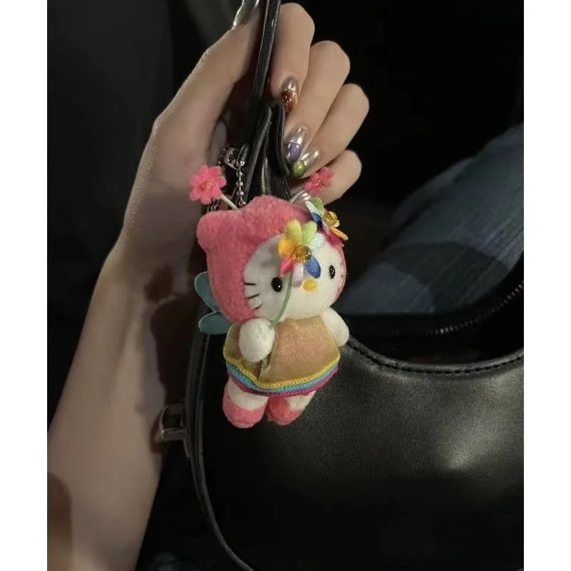 Kawaii Sanrio carino Hello Kitty portachiavi bambola borsa ciondolo accessori borsa appesa ornamento ragazze fascino regali di compleanno giocattoli