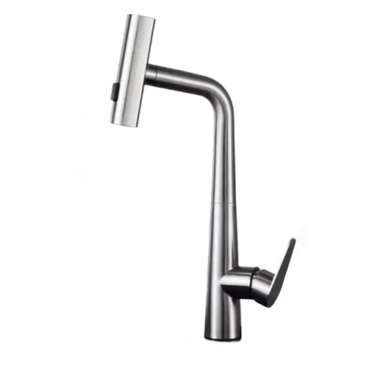 Stainless steel 4-function waterfall brushed kitchen sink faucet, commercial kitchen faucet, kitchen faucet