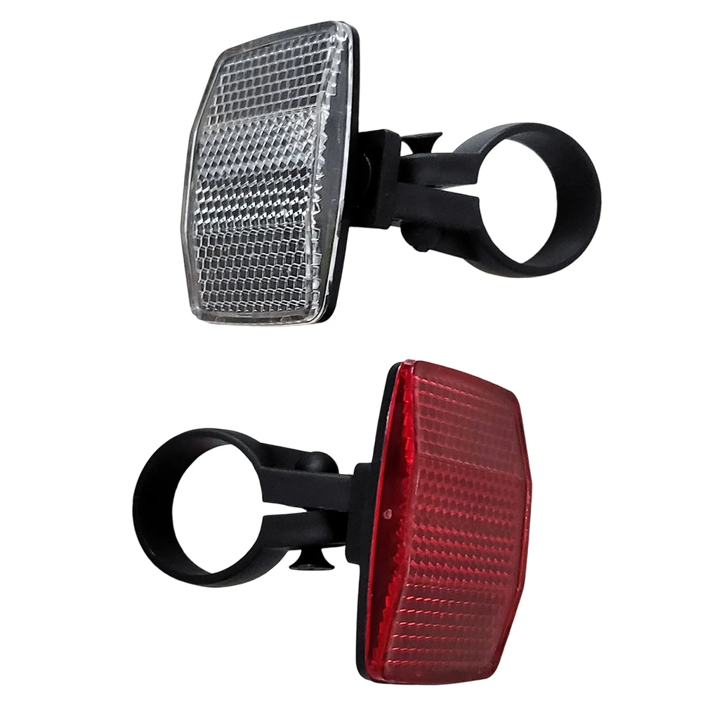 AliExpress NONE 2 Pack Front & Rear Bike Bicycle Reflector Set Red White Fixings Mounting Bracket Warnings Light Safety Lens Bicycle Accessorie