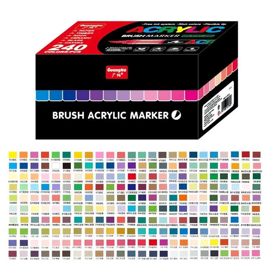 Guangna 360/168 Colors Acrylic Paint Markers Set Liquid Ink - for