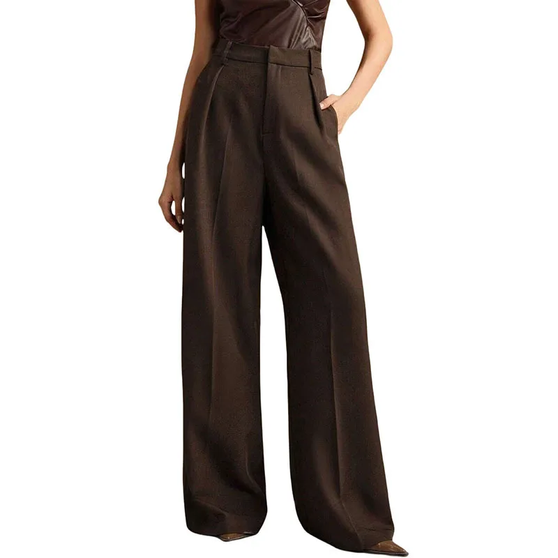 European & American Cross-border E-commerce New High-Waisted Suit Pants, Best-Selling New Women's Clothing, Casual Loose Straigh