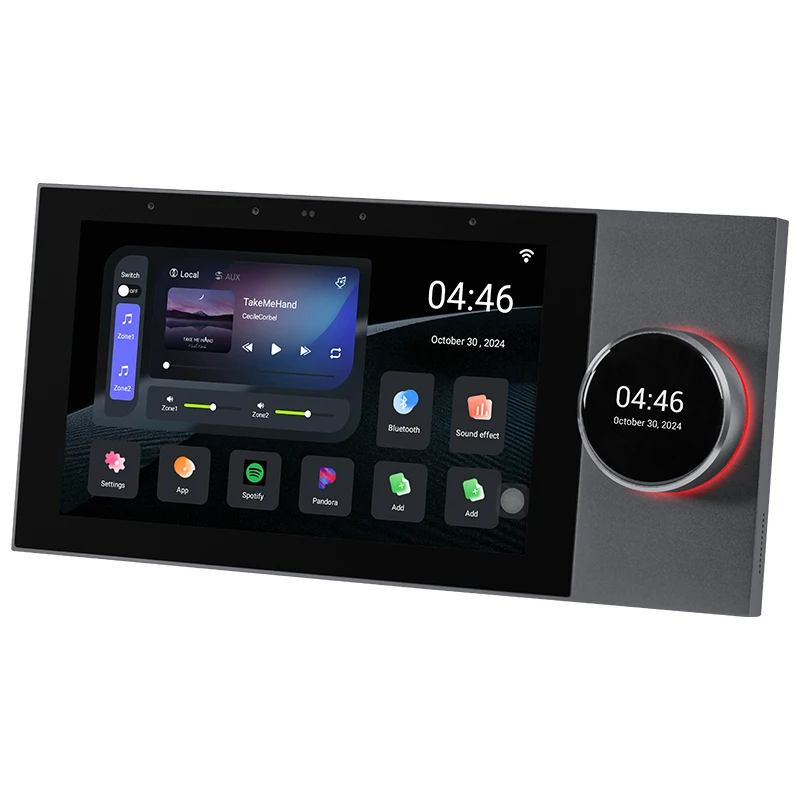 7-inch Tuya Touch Background Music Player Smart Central Control Panel with Android System Built-in Zigbee Gateway 8 Speakers Q7