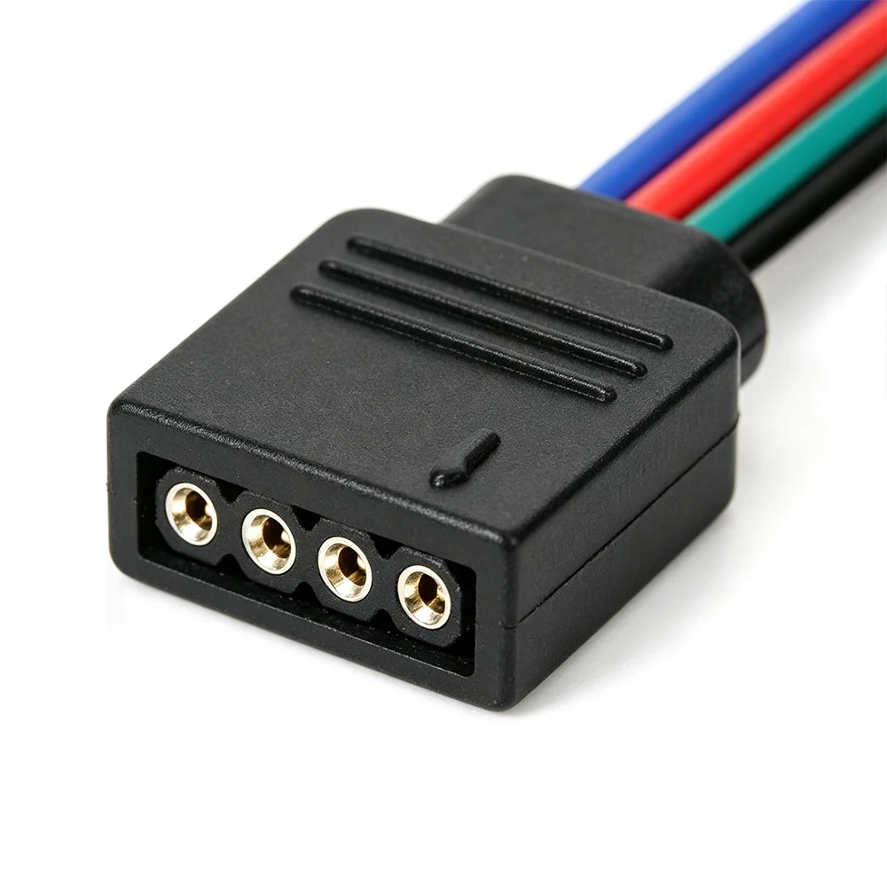 100PC 4Pin RGB Male Female Plug Extension Cable 10cm 15cm 4‑Core Wire for 5050 3528 RGB LED Strip Light Controller Quick Connect