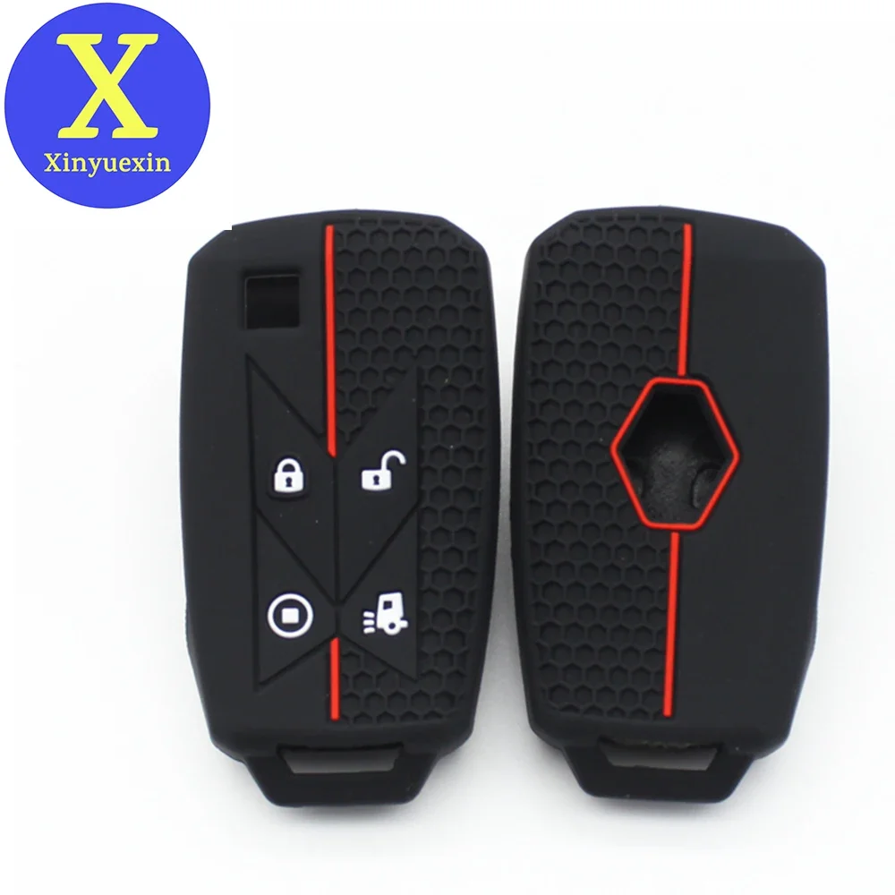 Xinyuexin-funda de silicona para llave, 4 botones, soporte de carcasa para camioneta Renault, camión, Gama Seris T C K, accesorios de coche de encendido