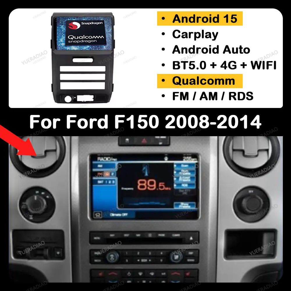 

Android 15 CarPlay Auto For Ford F150 P415 Raptor 2008 - 2014 Car Radio Multimedia Video Player GPS NAVI Carplay Auto 4G WIFI BT