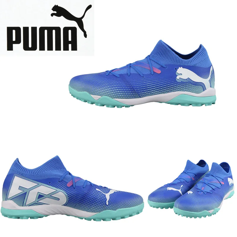 

PUMA Mens Sock Fit TT Football Cleats 107937-01 Breathable Knit Upper Turf Soccer Boots