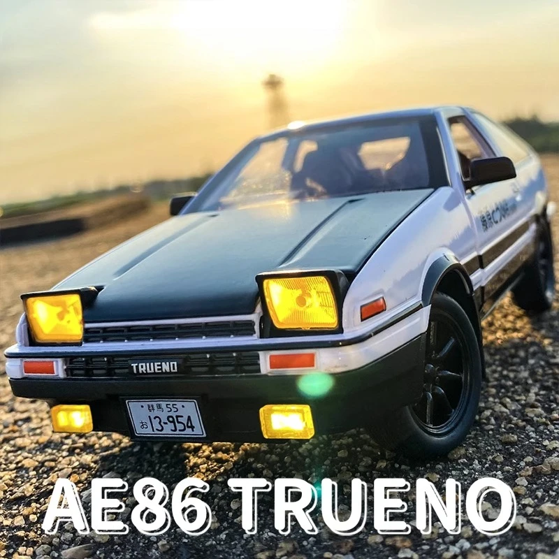 

1:24 Toyota AE86 Trueno Alloy Sports Car Model Diecasts Toy Simulation Steering Sound Light Racing Toys Vehilce Collection Gifts