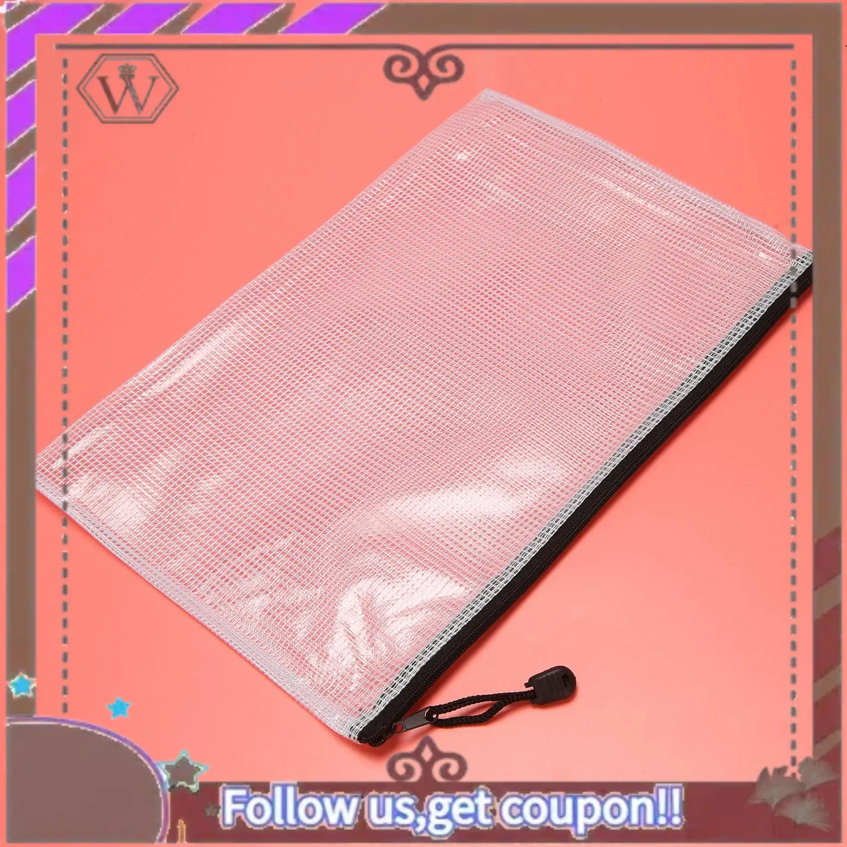 ABBG-12 шт. Сумка для файлов на молнии A4 Сетчатая сумка на молнии Сумка для хранения настольных игр Сумка для файлов из ПВХ Сумка для хранения офисных принадлежностей (34 см x 24 см)