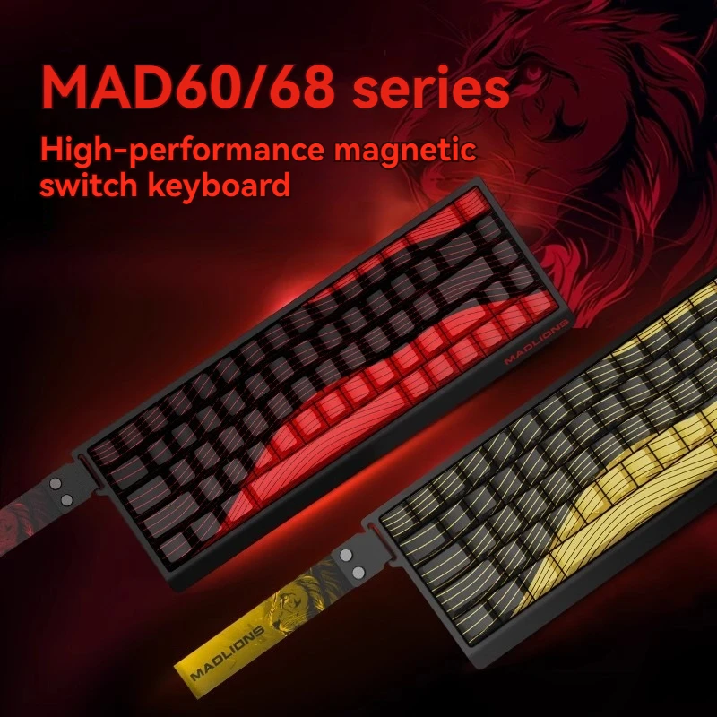 Madlions MAD60/68 HE Magnetic Switch Wired Mechanical Keyboard Customized Hot Swap E-sports Gaming Office Keyboard 61/68Keys